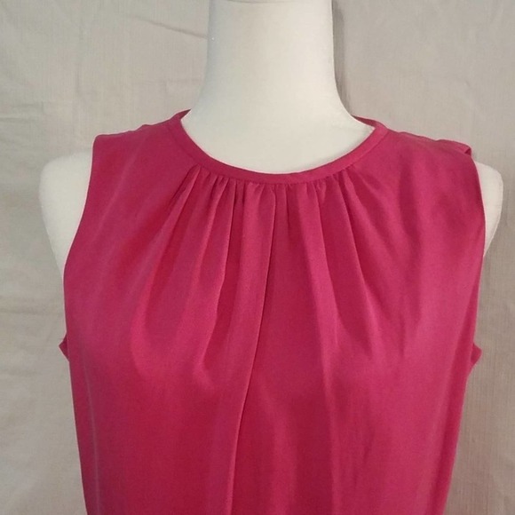 Trina Turk Kiran Sari Pink Pleated Sateen Peplum Large - Picture 3 of 7